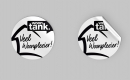 Stickers rond 80 mm, gedrukt op zelfklevend wit vinyl.